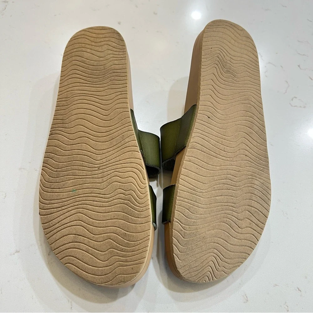 Reef Vista Double Strap Slide Sandals – Green Vegan Leather - Picture 3 of 8